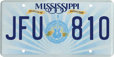 MS license plate JFU810