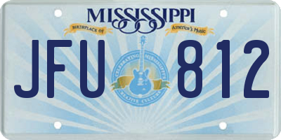 MS license plate JFU812