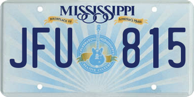 MS license plate JFU815