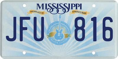 MS license plate JFU816