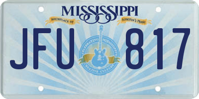MS license plate JFU817