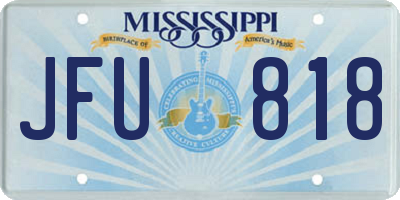 MS license plate JFU818