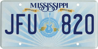 MS license plate JFU820