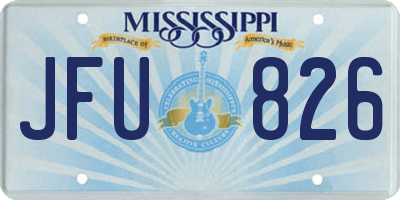 MS license plate JFU826