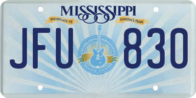 MS license plate JFU830