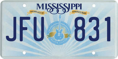 MS license plate JFU831
