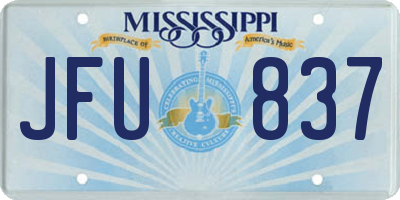 MS license plate JFU837