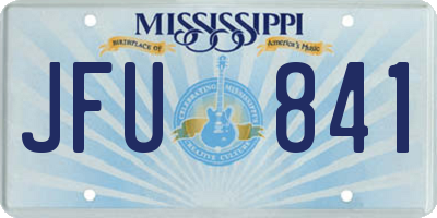 MS license plate JFU841