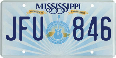 MS license plate JFU846