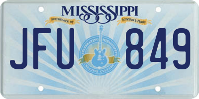 MS license plate JFU849