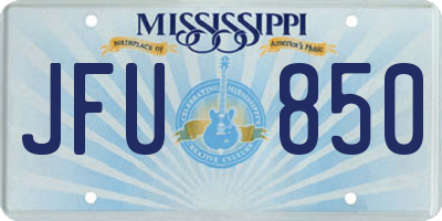 MS license plate JFU850