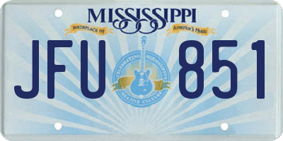 MS license plate JFU851