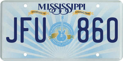 MS license plate JFU860