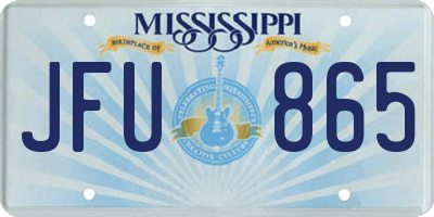 MS license plate JFU865