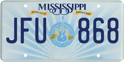 MS license plate JFU868
