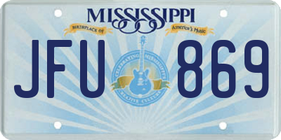 MS license plate JFU869