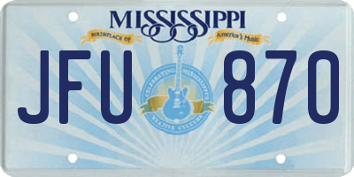 MS license plate JFU870