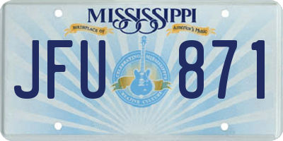 MS license plate JFU871