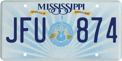 MS license plate JFU874