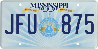 MS license plate JFU875