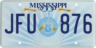 MS license plate JFU876