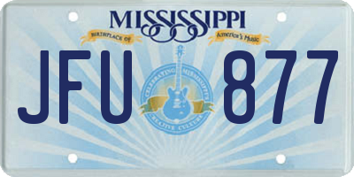 MS license plate JFU877