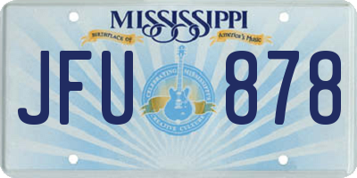 MS license plate JFU878