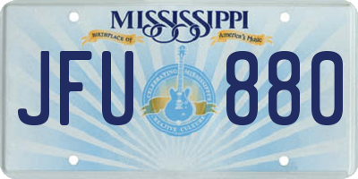 MS license plate JFU880