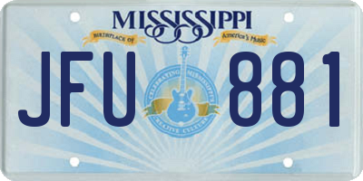 MS license plate JFU881