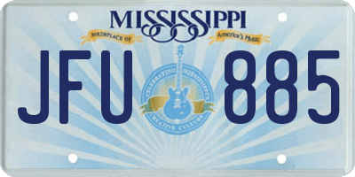 MS license plate JFU885