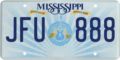 MS license plate JFU888