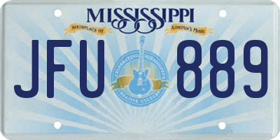 MS license plate JFU889