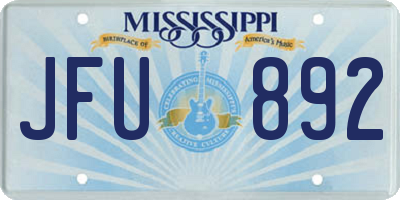 MS license plate JFU892