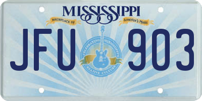 MS license plate JFU903