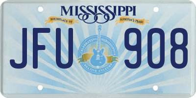 MS license plate JFU908