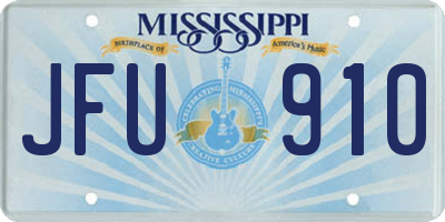 MS license plate JFU910