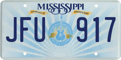 MS license plate JFU917