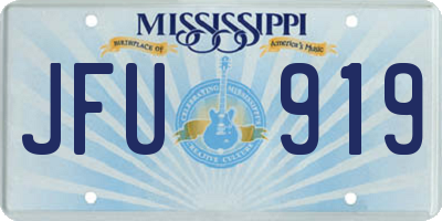 MS license plate JFU919