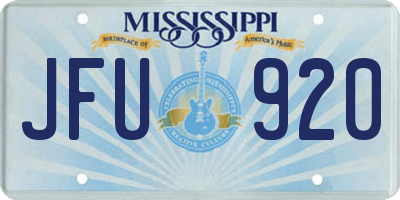 MS license plate JFU920