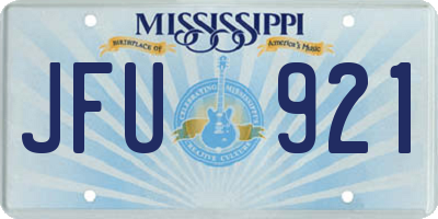 MS license plate JFU921