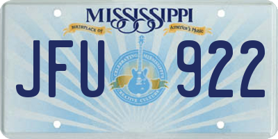 MS license plate JFU922