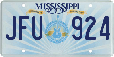 MS license plate JFU924