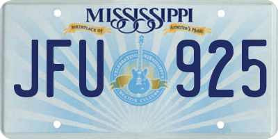 MS license plate JFU925