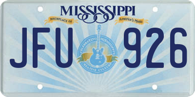 MS license plate JFU926