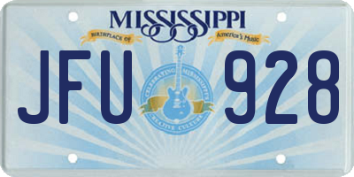 MS license plate JFU928