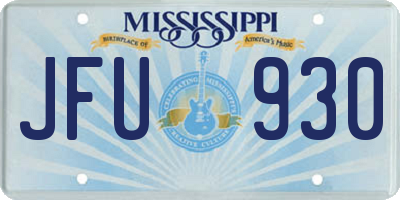 MS license plate JFU930