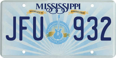 MS license plate JFU932