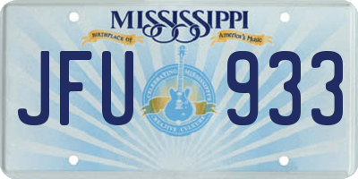 MS license plate JFU933