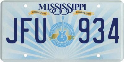 MS license plate JFU934