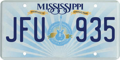 MS license plate JFU935